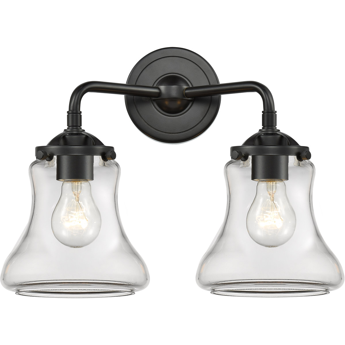 Innovations Lighting 284-2W-OB-G192 Nouveau Bellmont 2 Light 14 inch Oil Rubbed Bronze Bath Vanity Light Wall Light in Clear Glass, Nouveau