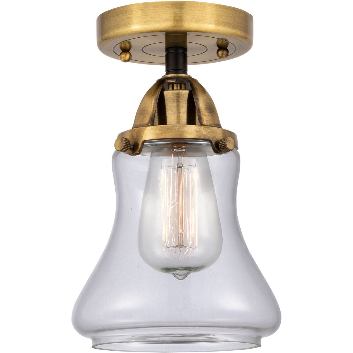 Innovations Lighting 288-1C-BAB-G192 Nouveau 2 Bellmont 1 Light 6 inch Black Antique Brass Semi-Flush Mount Ceiling Light in Clear Glass