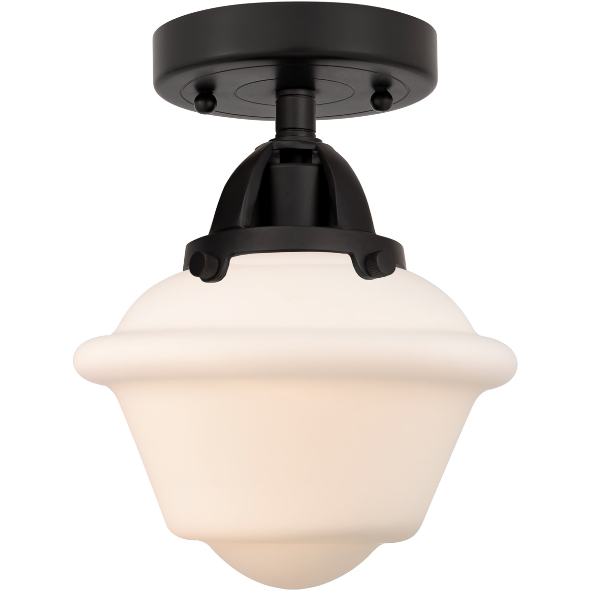 Innovations Lighting 288-1C-BK-G531 Nouveau 2 Small Oxford 1 Light 8 inch Matte Black Semi-Flush Mount Ceiling Light in Matte White Glass