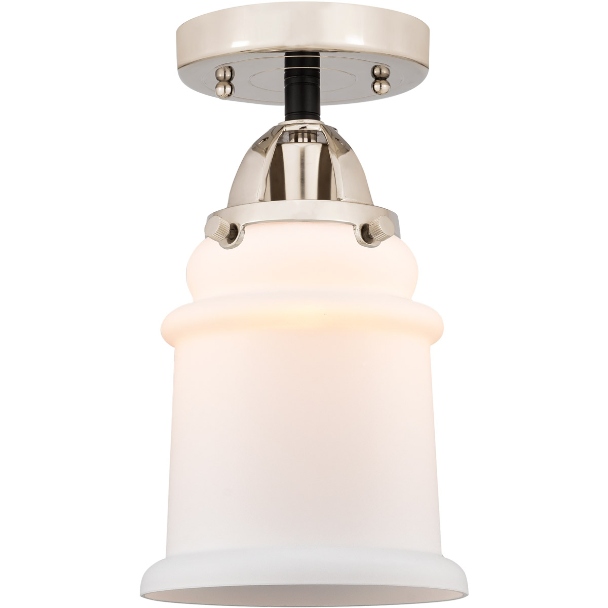 Innovations Lighting 288-1C-BPN-G181 Nouveau 2 Canton 1 Light 6 inch Black Polished Nickel Semi-Flush Mount Ceiling Light in Matte White Glass
