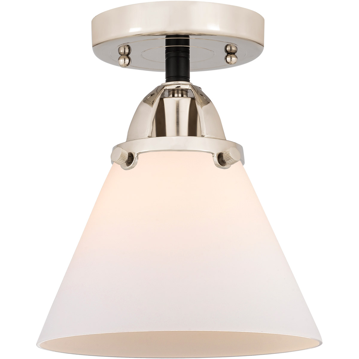 Innovations Lighting 288-1C-BPN-G41-LED Nouveau 2 Large Cone LED 7.75 inch Black Polished Nickel Semi-Flush Mount Ceiling Light in Matte White Glass