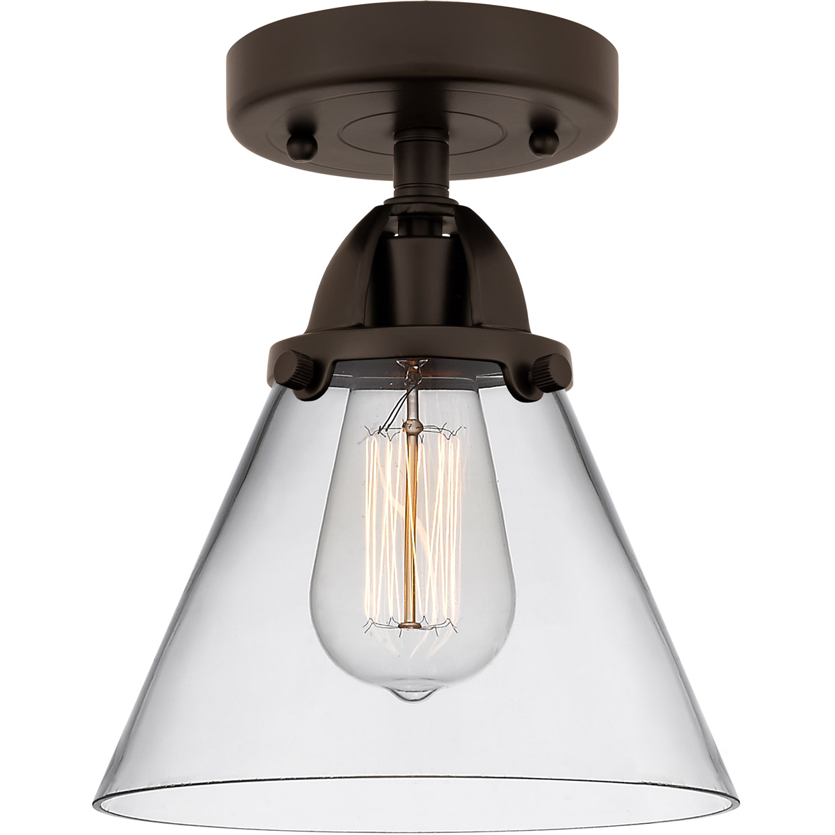 Innovations Lighting 288-1C-OB-G42 Nouveau 2 Large Cone 1 Light 8 inch Oil Rubbed Bronze Semi-Flush Mount Ceiling Light in Clear Glass