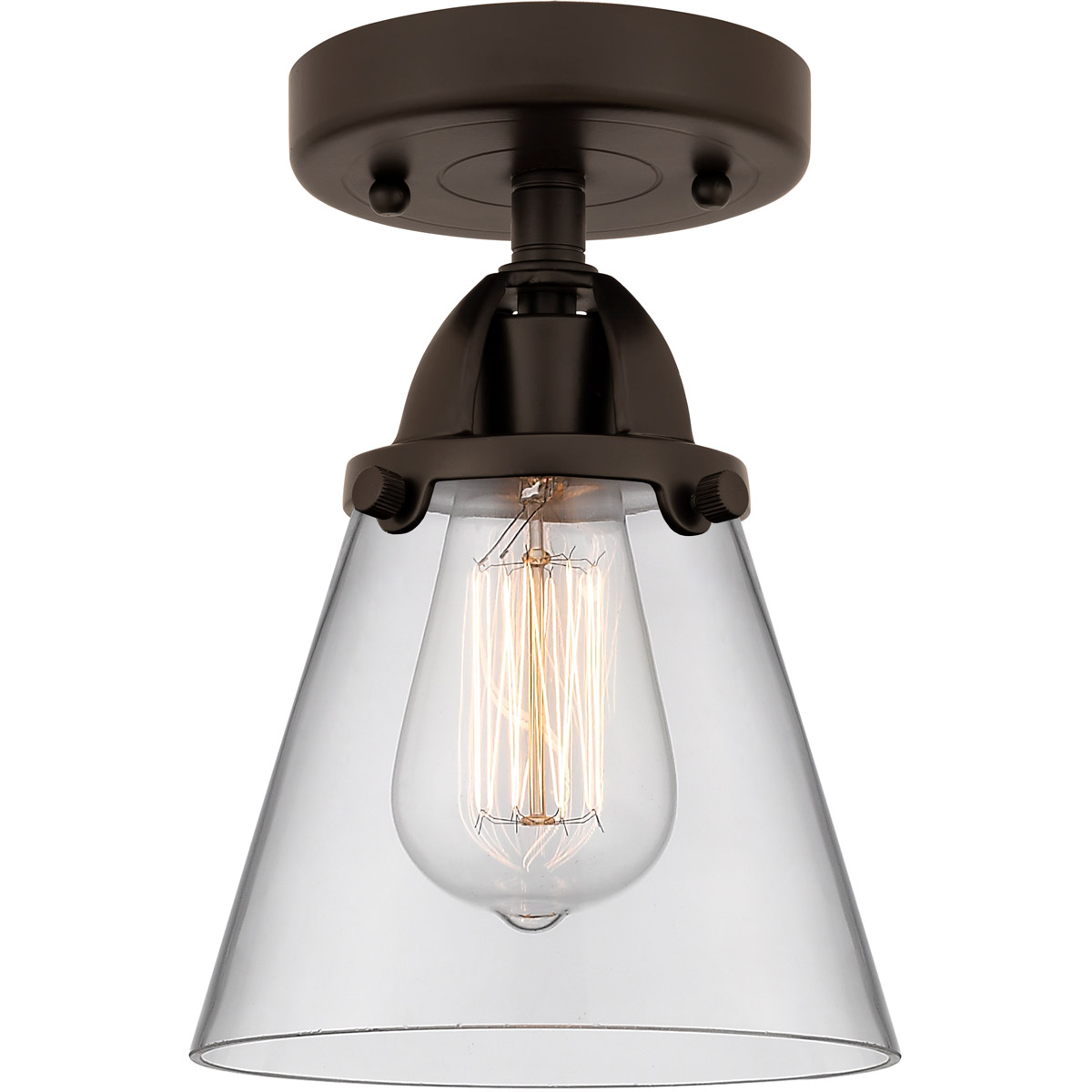 Innovations Lighting 288-1C-OB-G62 Nouveau 2 Small Cone 1 Light 6 inch Oil Rubbed Bronze Semi-Flush Mount Ceiling Light in Clear Glass