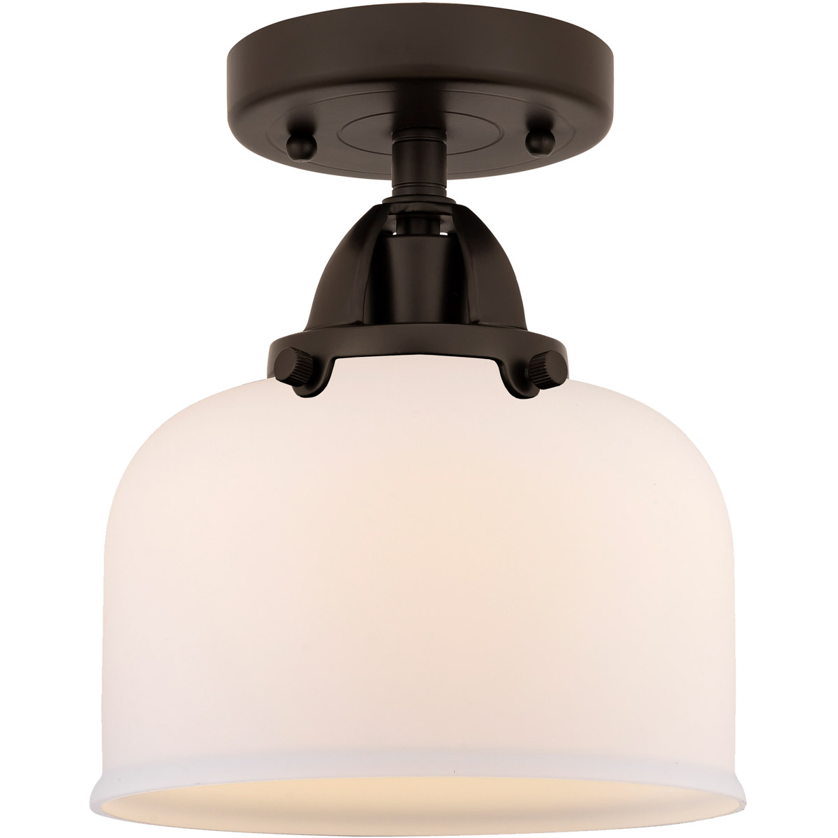 Innovations Lighting 288-1C-OB-G71-LED Nouveau 2 Large Bell LED 8 inch Oil Rubbed Bronze Semi-Flush Mount Ceiling Light in Matte White Glass