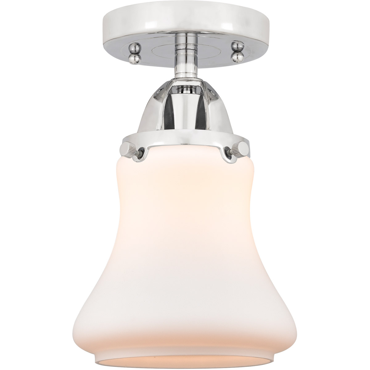 Innovations Lighting 288-1C-PC-G191-LED Nouveau 2 Bellmont LED 6 inch Polished Chrome Semi-Flush Mount Ceiling Light in Matte White Glass