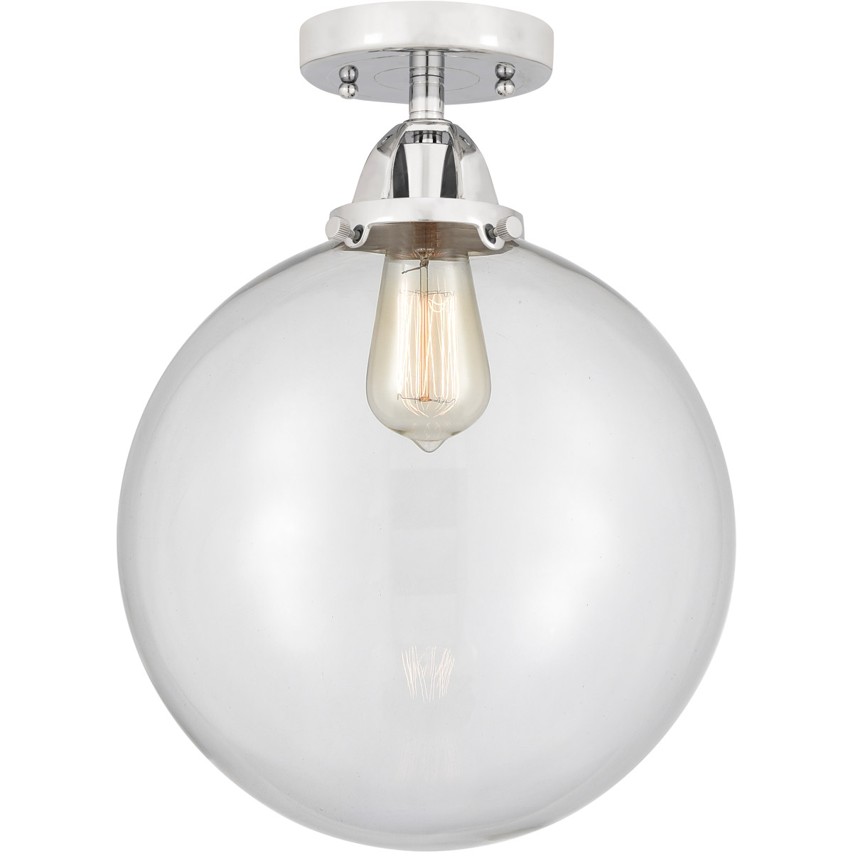 Innovations Lighting 288-1C-PC-G202-12-LED Nouveau 2 Beacon LED 12 inch Polished Chrome Semi-Flush Mount Ceiling Light in Clear Glass