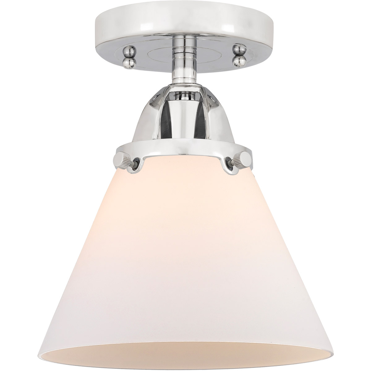 Innovations Lighting 288-1C-PC-G41-LED Nouveau 2 Large Cone LED 7.75 inch Polished Chrome Semi-Flush Mount Ceiling Light in Matte White Glass