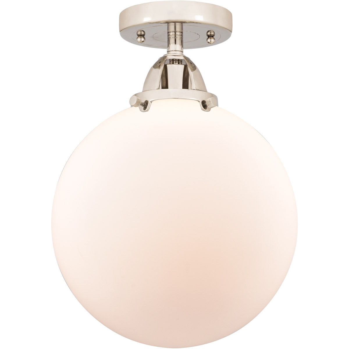 Innovations Lighting 288-1C-PN-G201-10-LED Nouveau 2 Beacon LED 10 inch Polished Nickel Semi-Flush Mount Ceiling Light in Matte White Glass