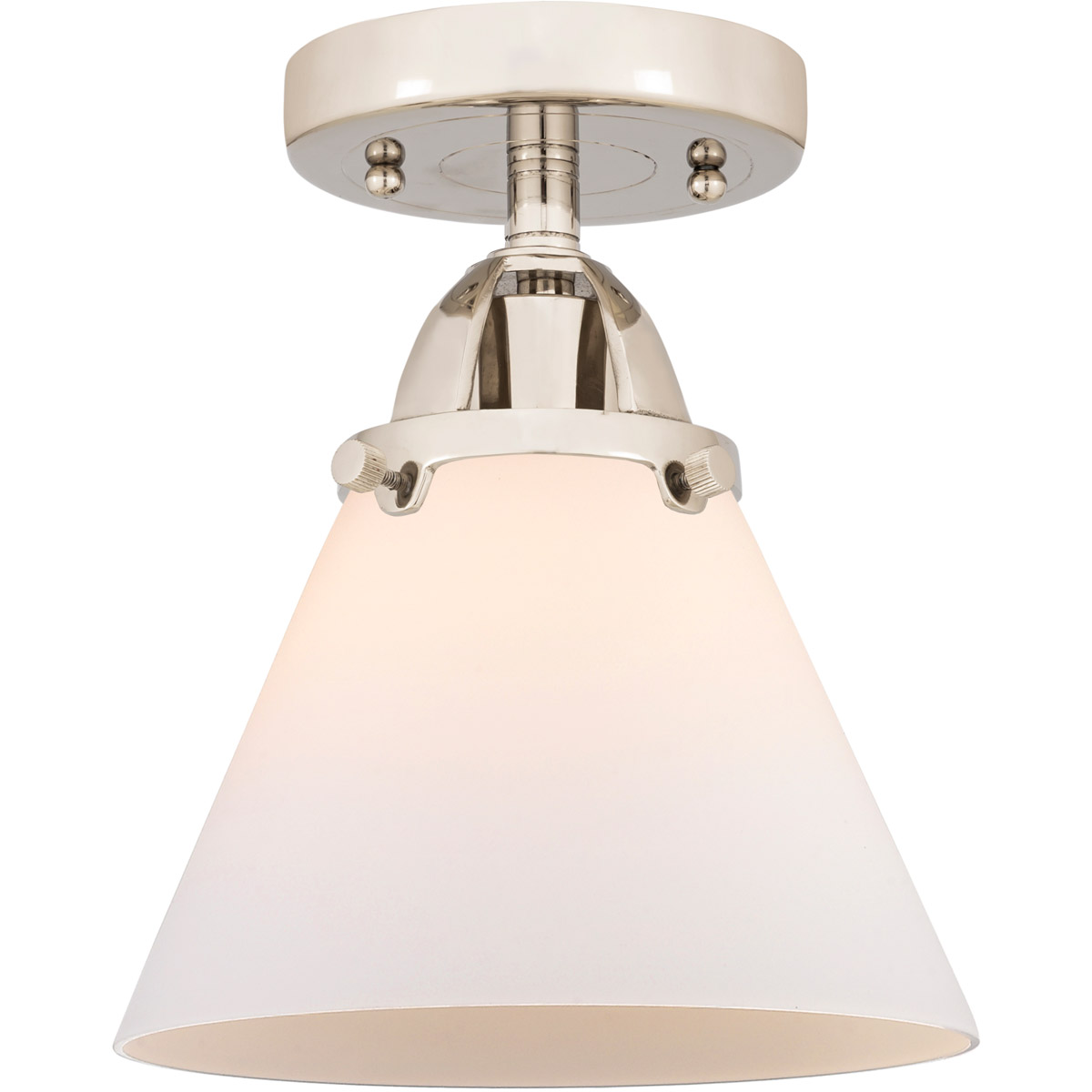 Innovations Lighting 288-1C-PN-G41-LED Nouveau 2 Large Cone LED 7.75 inch Polished Nickel Semi-Flush Mount Ceiling Light in Matte White Glass