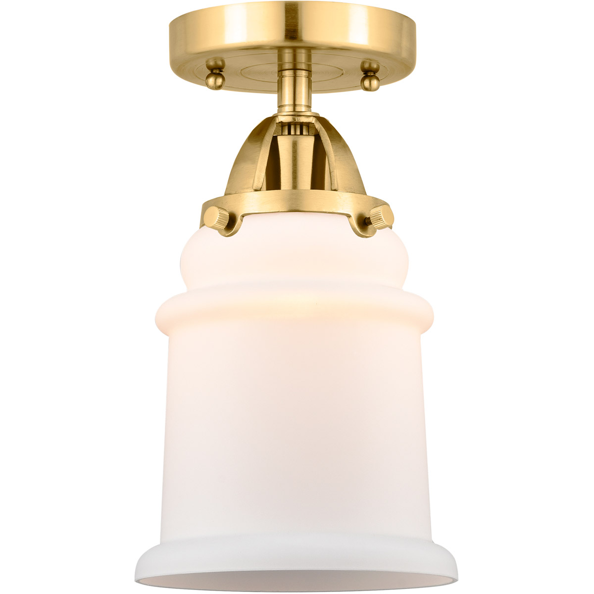 Innovations Lighting 288-1C-SG-G181-LED Nouveau 2 Canton LED 6 inch Satin Gold Semi-Flush Mount Ceiling Light in Matte White Glass