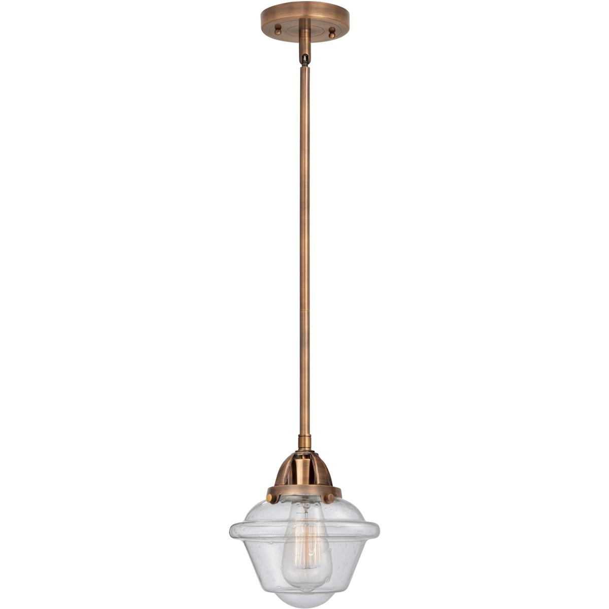 Innovations Lighting 288-1S-AC-G534 Nouveau 2 Oxford 1 Light 7.5 inch Antique Copper Mini Pendant Ceiling Light in Incandescent, Seedy