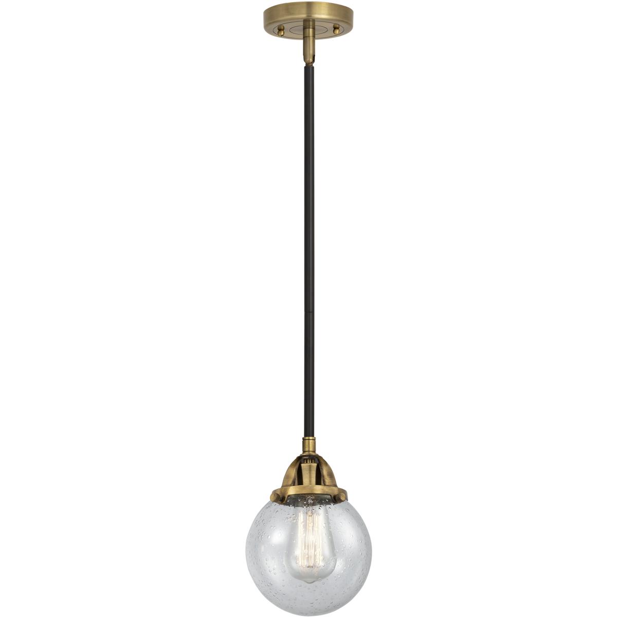 Innovations Lighting 288-1S-BAB-G204-6-LED Nouveau 2 Beacon LED 6 inch Black Antique Brass Mini Pendant Ceiling Light in Seedy