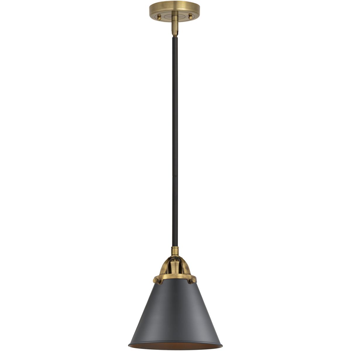 Innovations Lighting 288-1S-BAB-M13-BK-LED Nouveau 2 Appalachian LED 8 inch Black Antique Brass Mini Pendant Ceiling Light in Matte Black