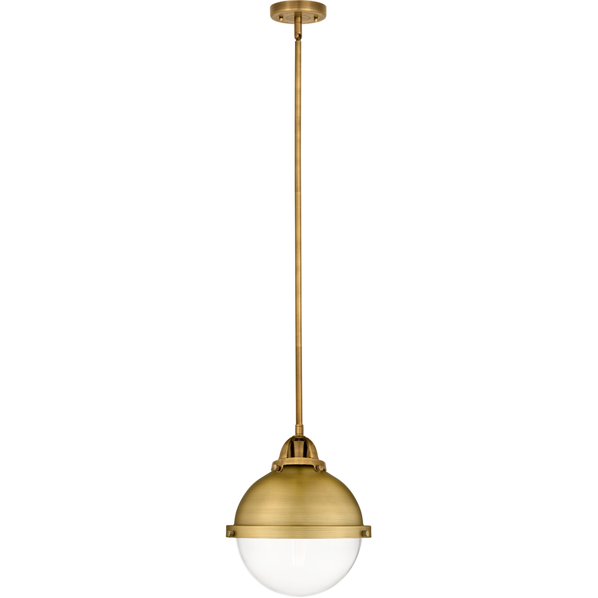 Innovations Lighting 288-1S-BB-HFS-82-BB Nouveau 2 Hampden 1 Light 9 inch Brushed Brass Mini Pendant Ceiling Light in Clear Glass