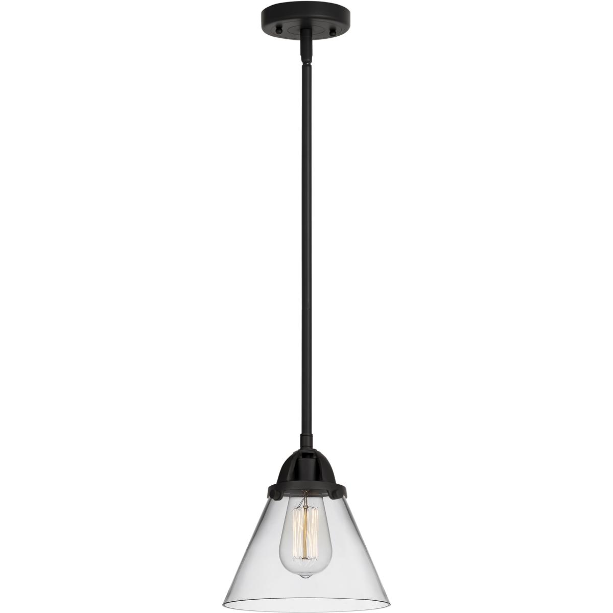 Innovations Lighting 288-1S-BK-G42 Nouveau 2 Cone 1 Light 7.75 inch Matte Black Mini Pendant Ceiling Light in Incandescent, Clear