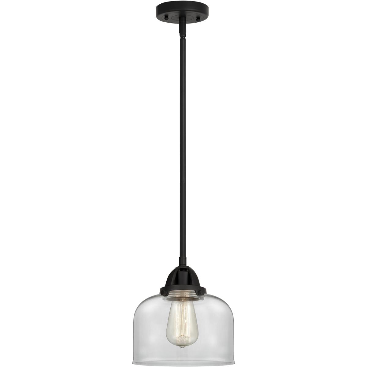 Innovations Lighting 288-1S-BK-G72-LED Nouveau 2 Bell LED 8 inch Matte Black Mini Pendant Ceiling Light in Clear