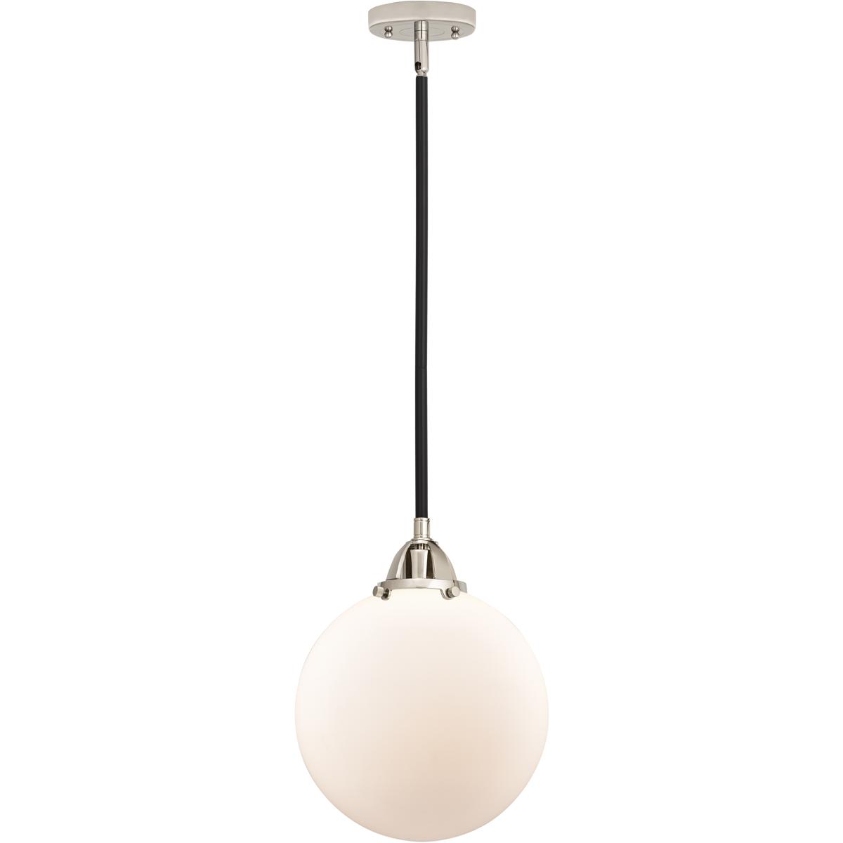 Innovations Lighting 288-1S-BPN-G201-10 Nouveau 2 Beacon 1 Light 10 inch Black Polished Nickel Mini Pendant Ceiling Light in Incandescent, Matte White