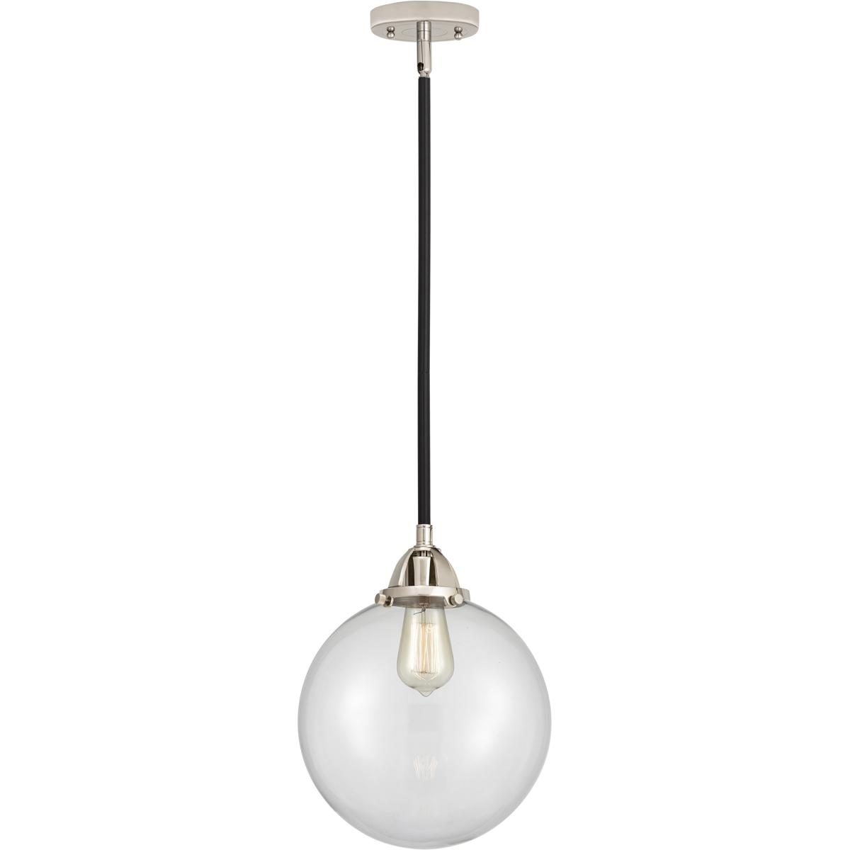 Innovations Lighting 288-1S-BPN-G202-10 Nouveau 2 Beacon 1 Light 10 inch Black Polished Nickel Mini Pendant Ceiling Light in Incandescent, Clear