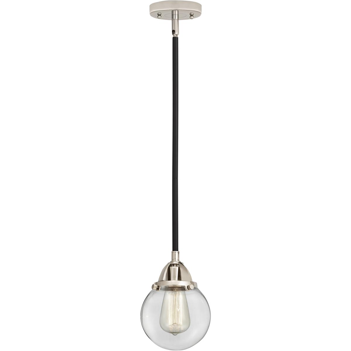 Innovations Lighting 288-1S-BPN-G202-6-LED Nouveau 2 Beacon LED 6 inch Black Polished Nickel Mini Pendant Ceiling Light in Clear
