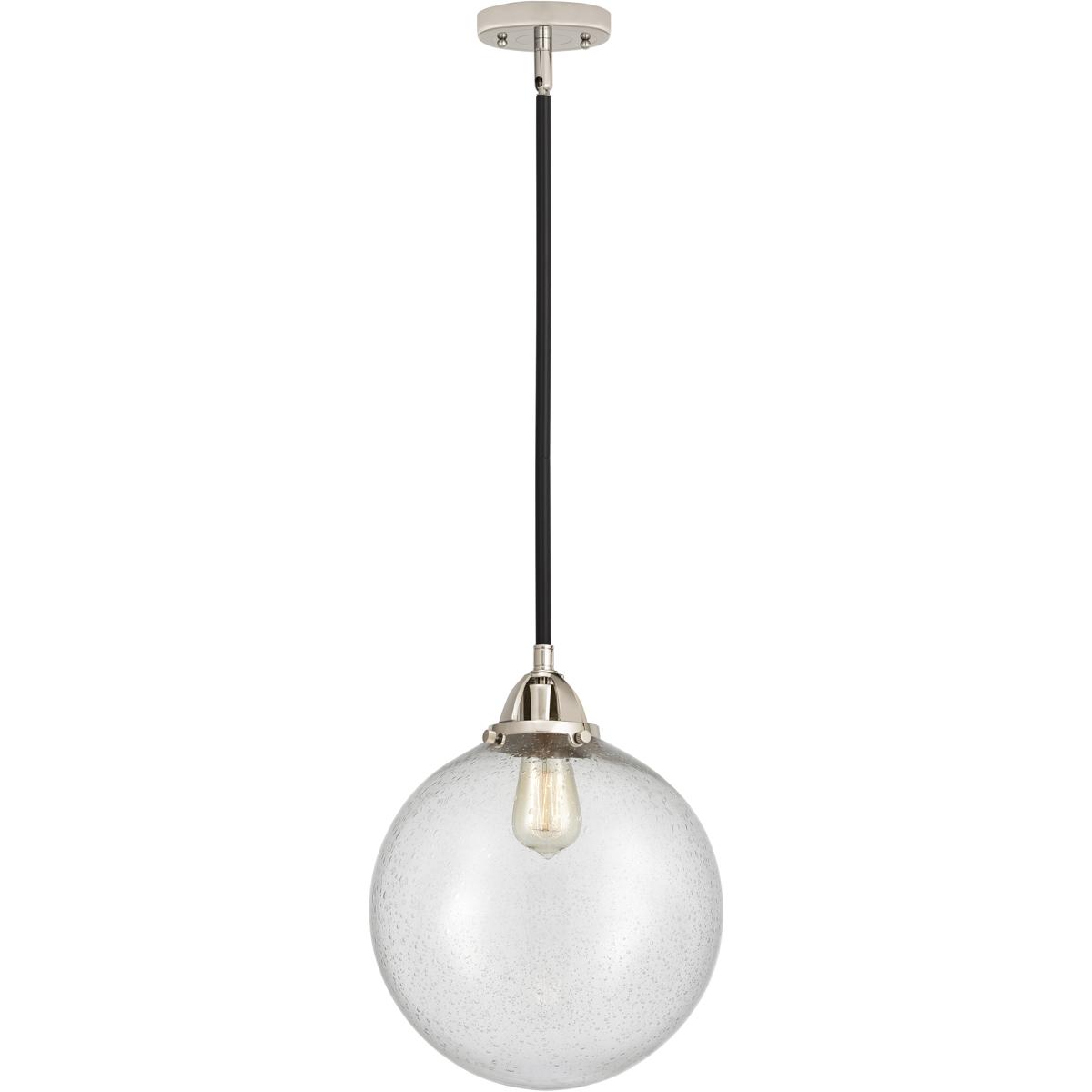 Innovations Lighting 288-1S-BPN-G204-12 Nouveau 2 Beacon 1 Light 12 inch Black Polished Nickel Mini Pendant Ceiling Light in Incandescent, Seedy