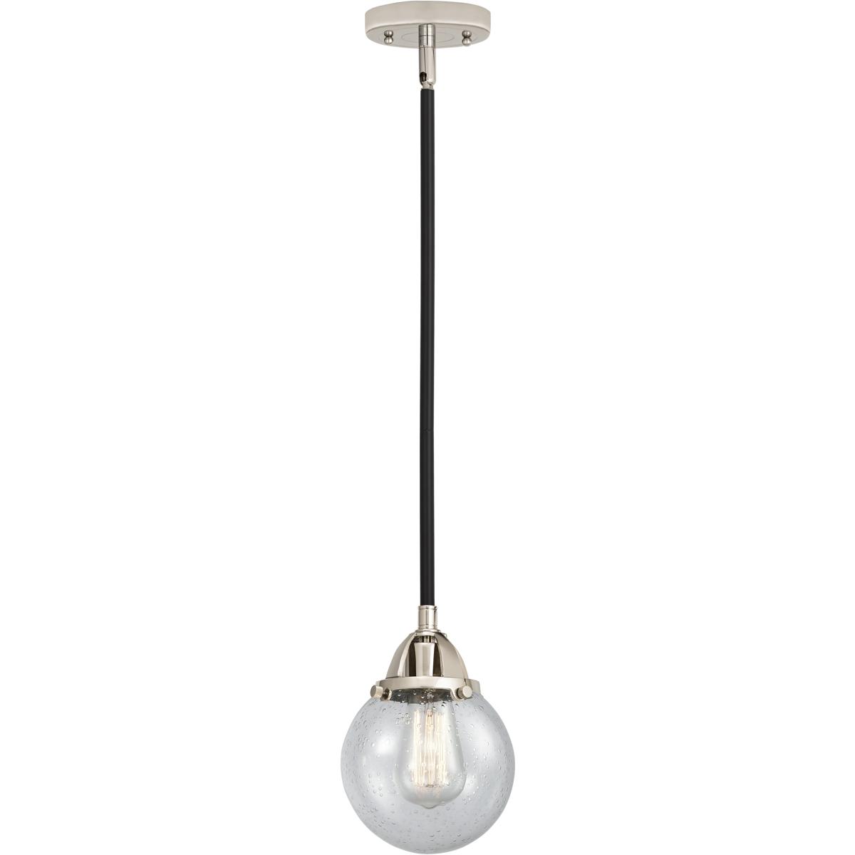 Innovations Lighting 288-1S-BPN-G204-6 Nouveau 2 Beacon 1 Light 6 inch Black Polished Nickel Mini Pendant Ceiling Light in Incandescent, Seedy