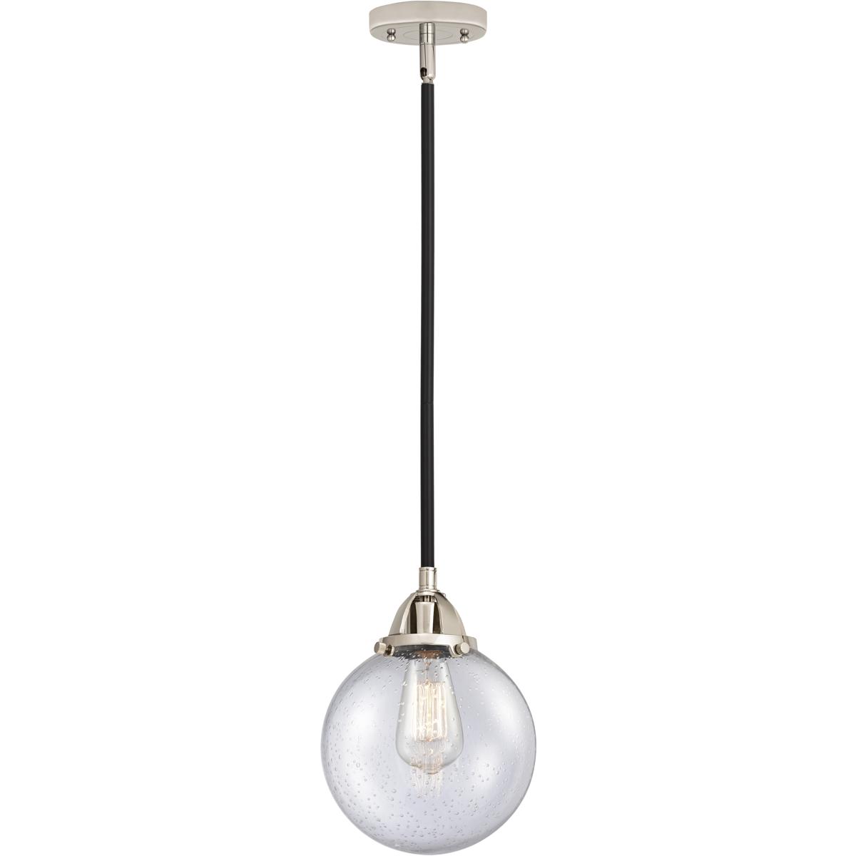 Innovations Lighting 288-1S-BPN-G204-8-LED Nouveau 2 Beacon LED 8 inch Black Polished Nickel Mini Pendant Ceiling Light in Seedy