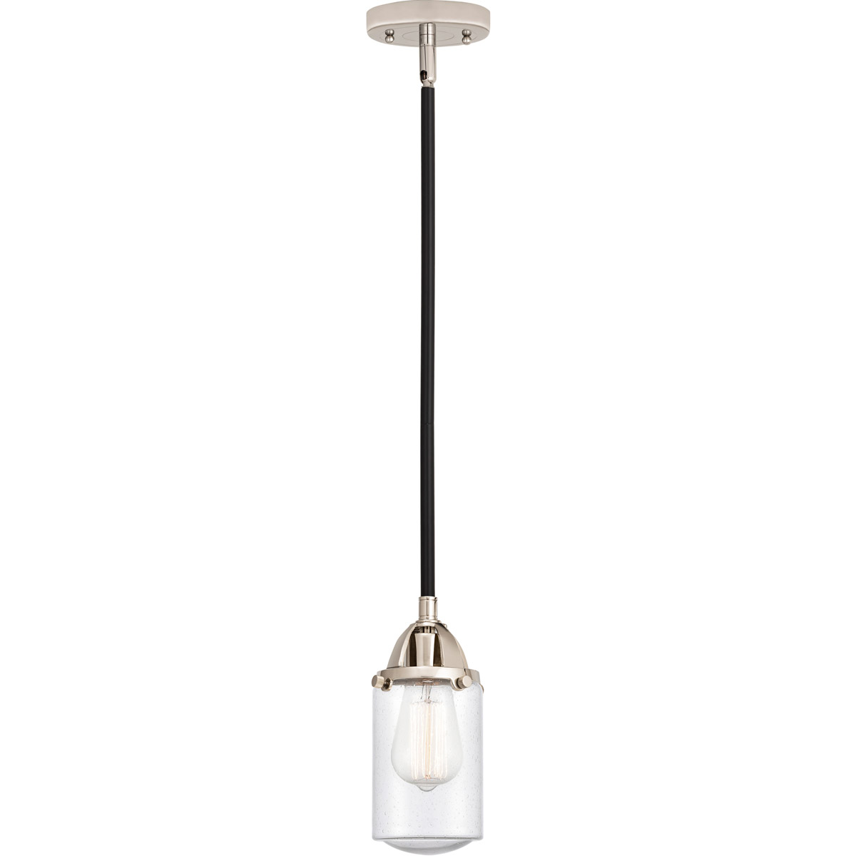 Innovations Lighting 288-1S-BPN-G314-LED Nouveau 2 Dover LED 5 inch Black Polished Nickel Mini Pendant Ceiling Light in Seedy Glass