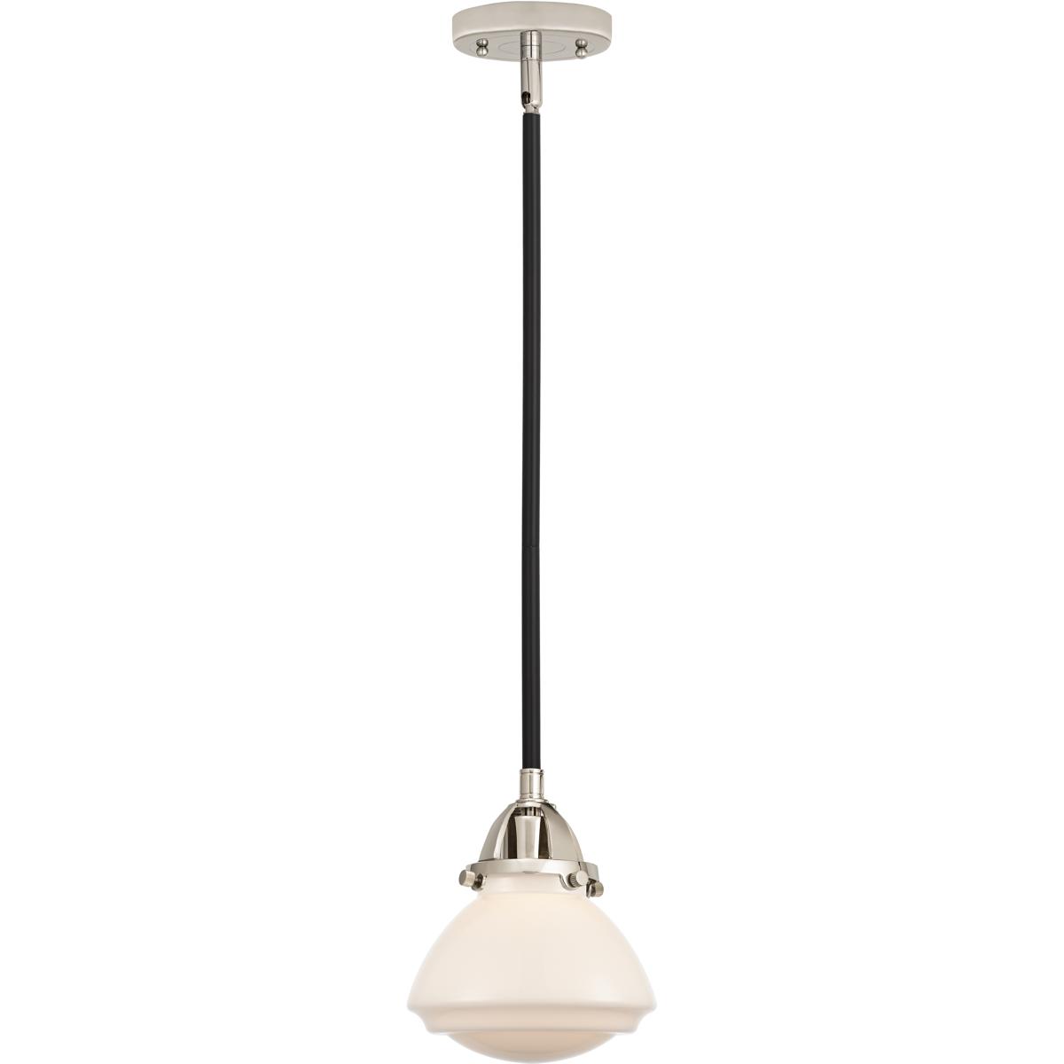 Innovations Lighting 288-1S-BPN-G321 Nouveau 2 Olean 1 Light 6.75 inch Black Polished Nickel Mini Pendant Ceiling Light in Incandescent, Matte White