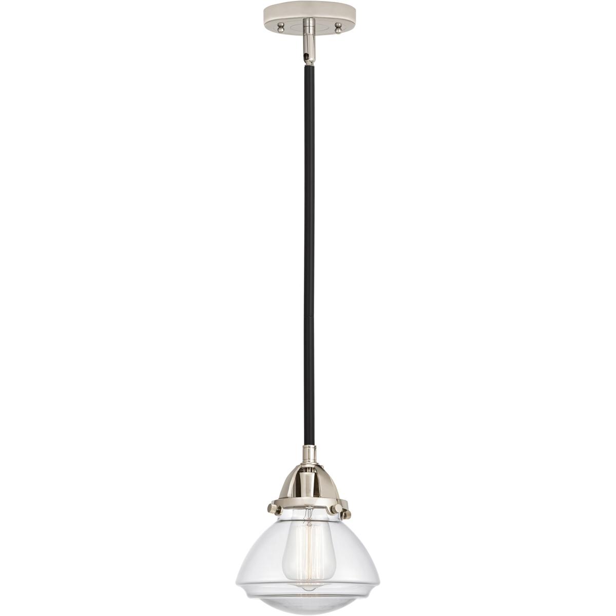 Innovations Lighting 288-1S-BPN-G322 Nouveau 2 Olean 1 Light 6.75 inch Black Polished Nickel Mini Pendant Ceiling Light in Incandescent, Clear