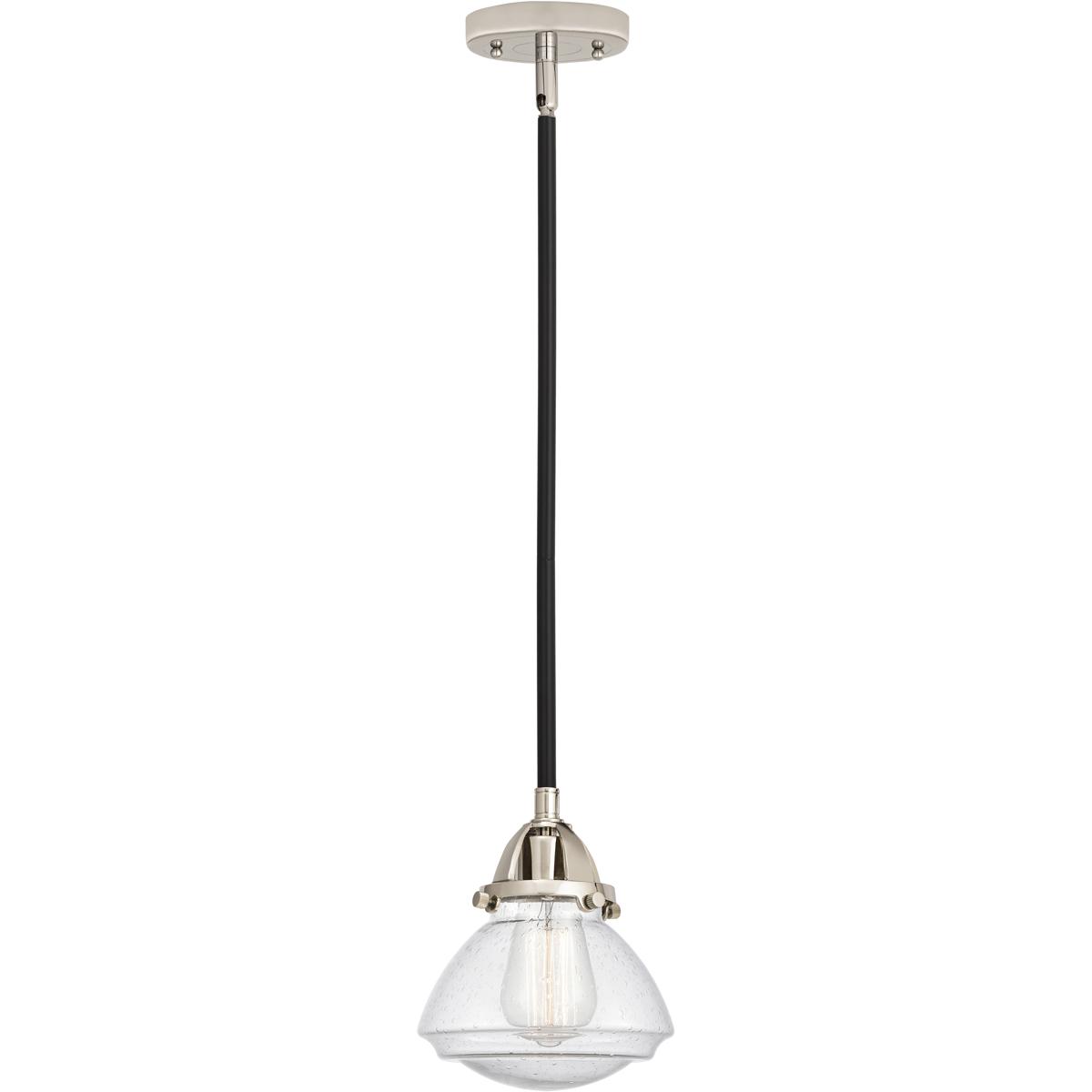 Innovations Lighting 288-1S-BPN-G324 Nouveau 2 Olean 1 Light 6.75 inch Black Polished Nickel Mini Pendant Ceiling Light in Incandescent, Seedy