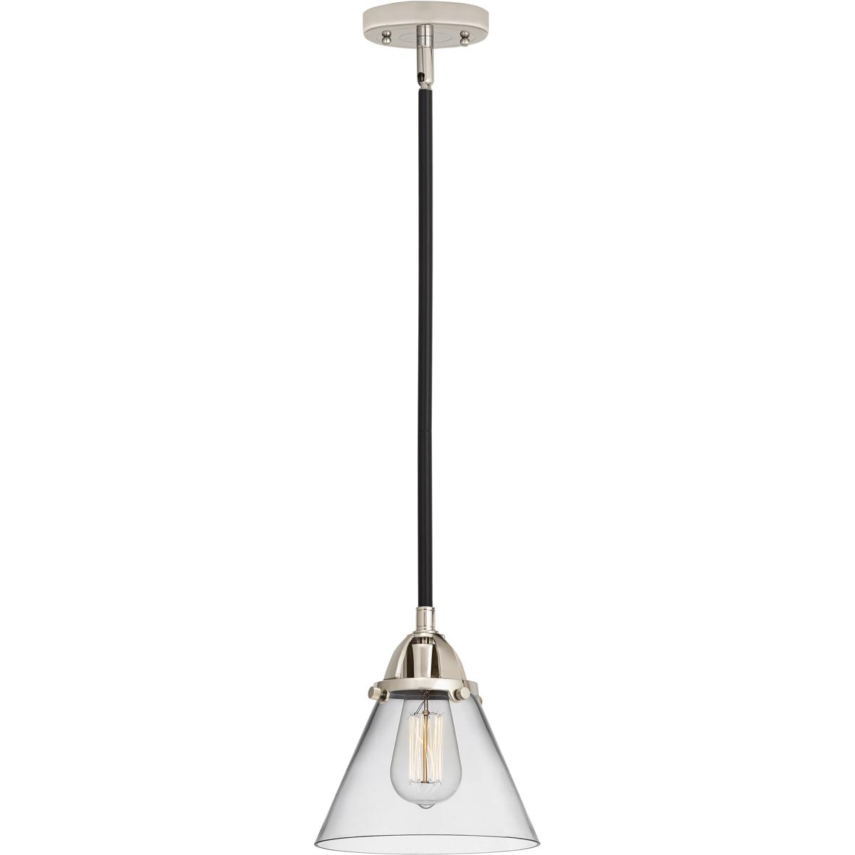 Innovations Lighting 288-1S-BPN-G42-LED Nouveau 2 Cone LED 7.75 inch Black Polished Nickel Mini Pendant Ceiling Light in Clear