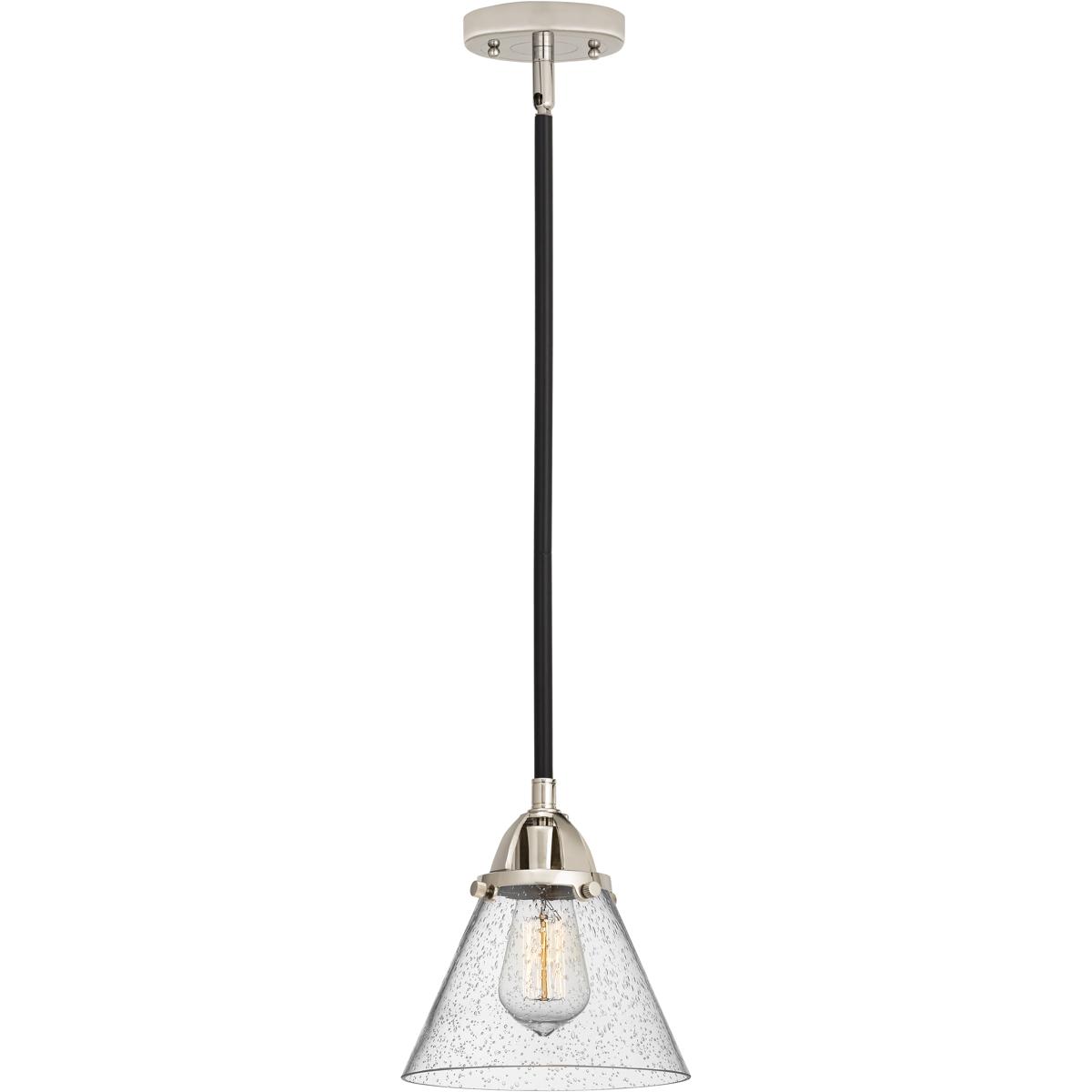 Innovations Lighting 288-1S-BPN-G44 Nouveau 2 Cone 1 Light 7.75 inch Black Polished Nickel Mini Pendant Ceiling Light in Incandescent, Seedy