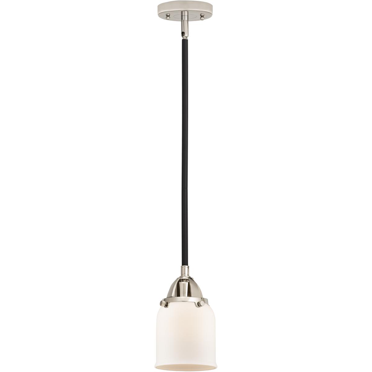 Innovations Lighting 288-1S-BPN-G51 Nouveau 2 Bell 1 Light 5 inch Black Polished Nickel Mini Pendant Ceiling Light in Incandescent, Matte White