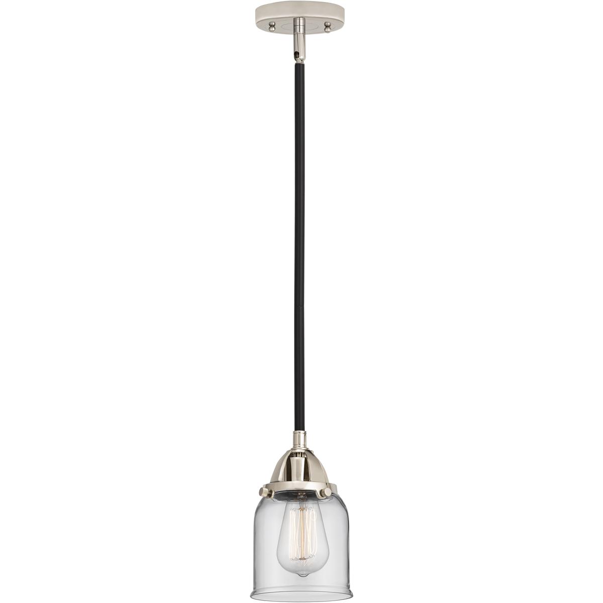 Innovations Lighting 288-1S-BPN-G52 Nouveau 2 Bell 1 Light 5 inch Black Polished Nickel Mini Pendant Ceiling Light in Incandescent, Clear