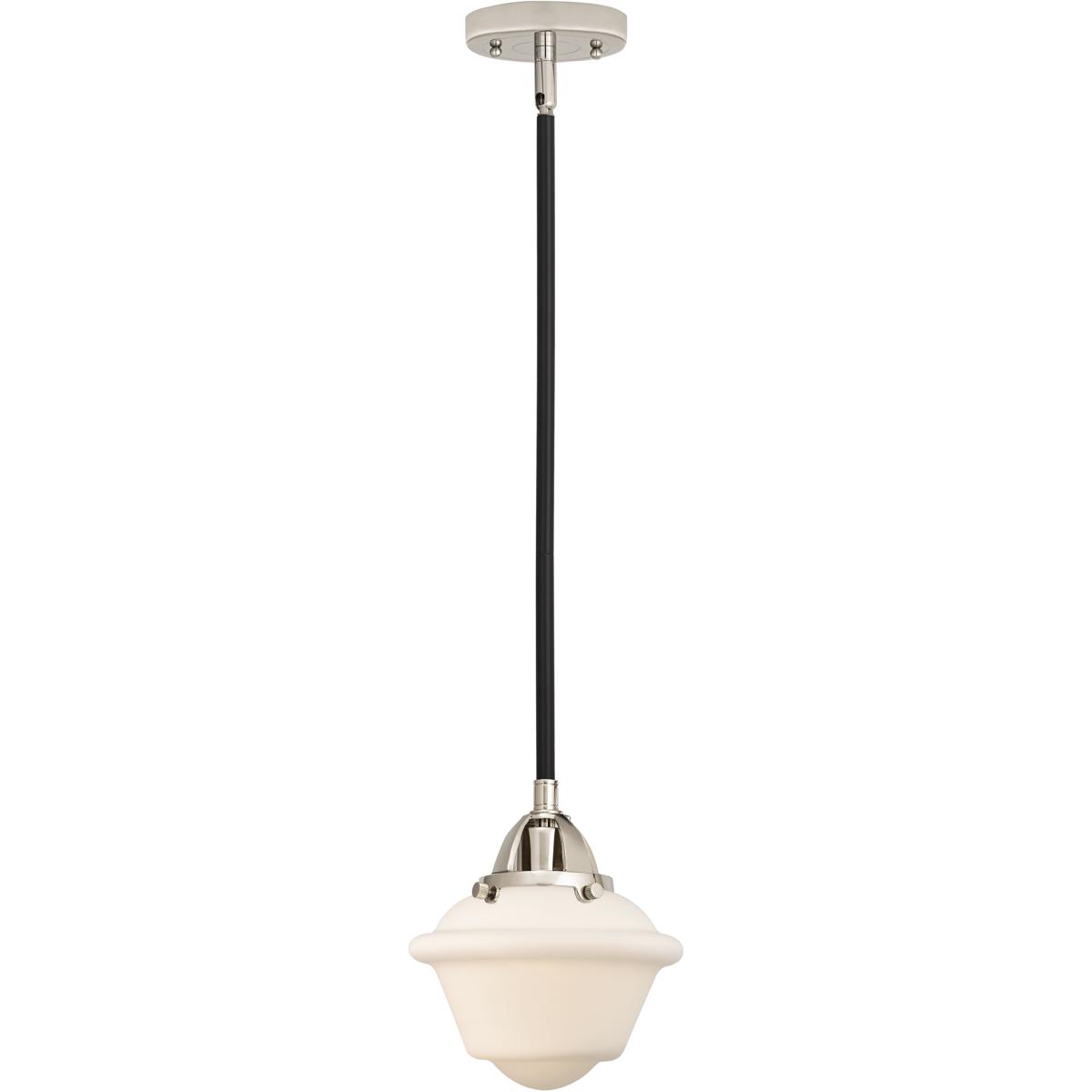 Innovations Lighting 288-1S-BPN-G531-LED Nouveau 2 Oxford LED 7.5 inch Black Polished Nickel Mini Pendant Ceiling Light in Matte White