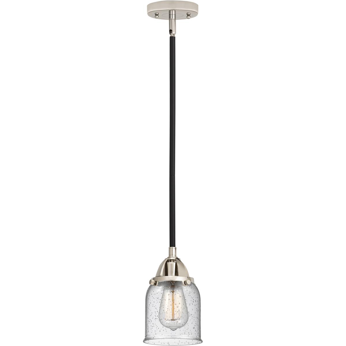 Innovations Lighting 288-1S-BPN-G54-LED Nouveau 2 Bell LED 5 inch Black Polished Nickel Mini Pendant Ceiling Light in Seedy