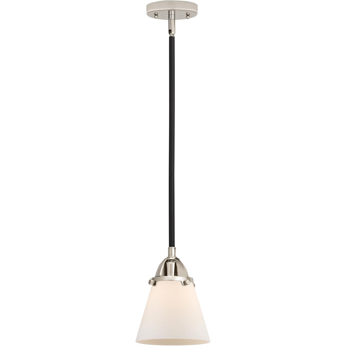 Innovations Lighting 288-1S-BPN-G61-LED Nouveau 2 Cone LED 6.25 inch Black Polished Nickel Mini Pendant Ceiling Light in Matte White