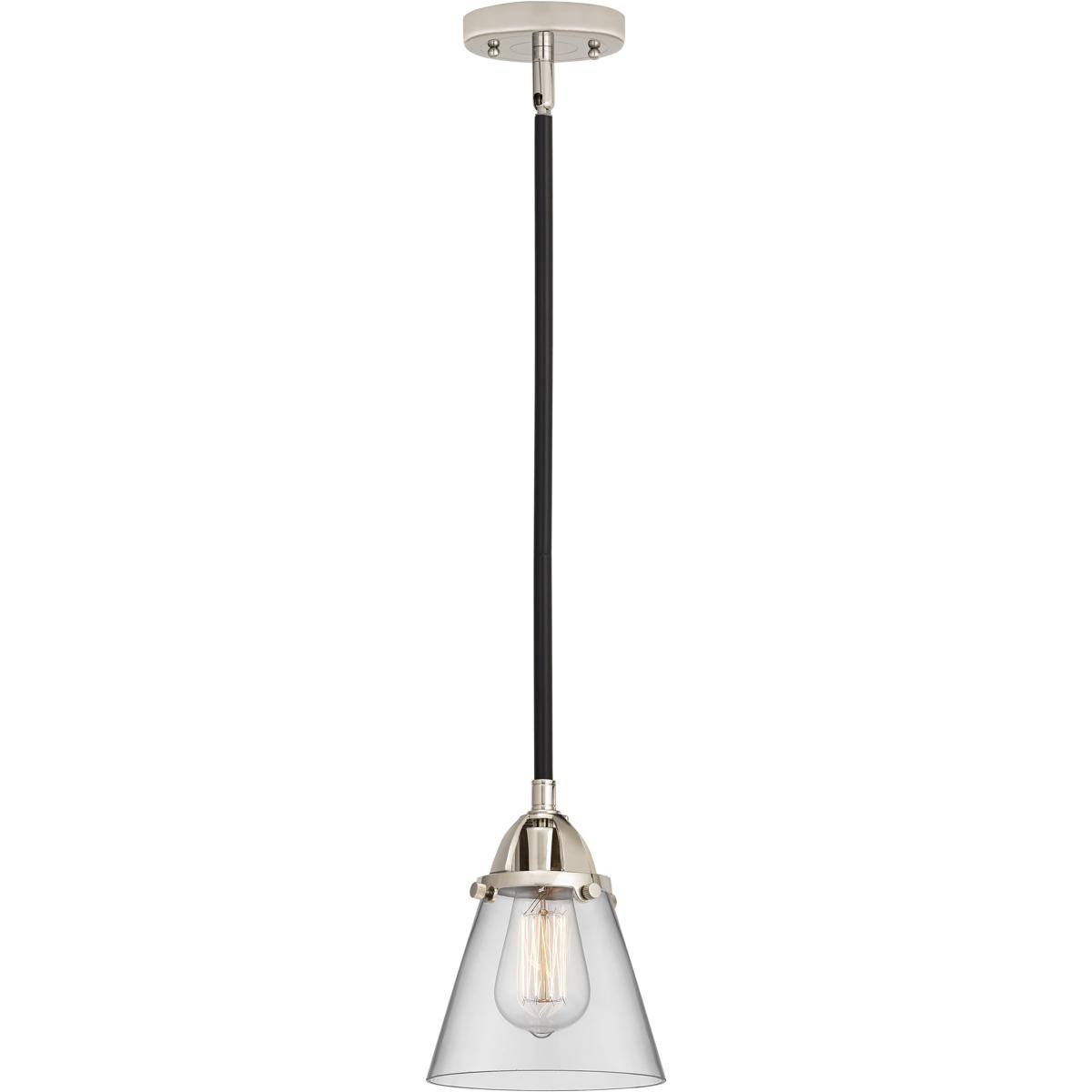 Innovations Lighting 288-1S-BPN-G62 Nouveau 2 Cone 1 Light 6.25 inch Black Polished Nickel Mini Pendant Ceiling Light in Incandescent, Clear