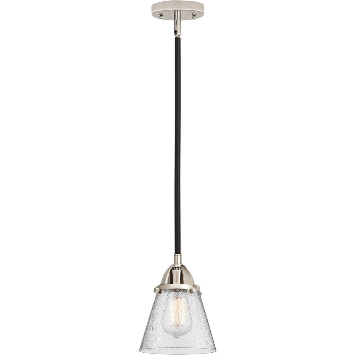 Innovations Lighting 288-1S-BPN-G64 Nouveau 2 Cone 1 Light 6.25 inch Black Polished Nickel Mini Pendant Ceiling Light in Incandescent, Seedy