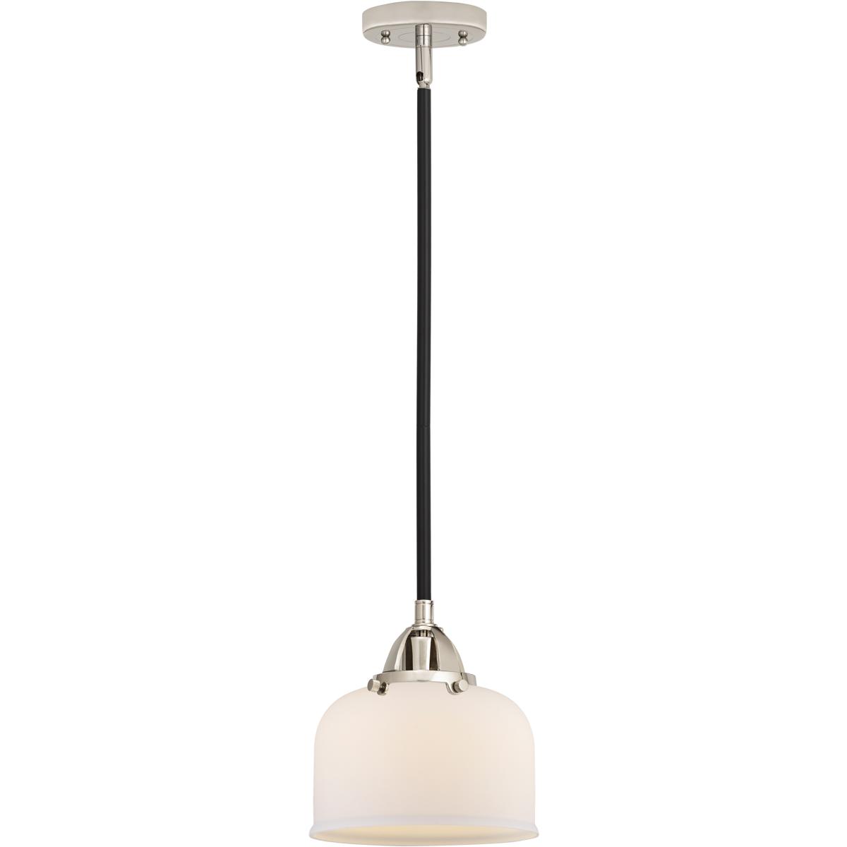 Innovations Lighting 288-1S-BPN-G71-LED Nouveau 2 Bell LED 8 inch Black Polished Nickel Mini Pendant Ceiling Light in Matte White