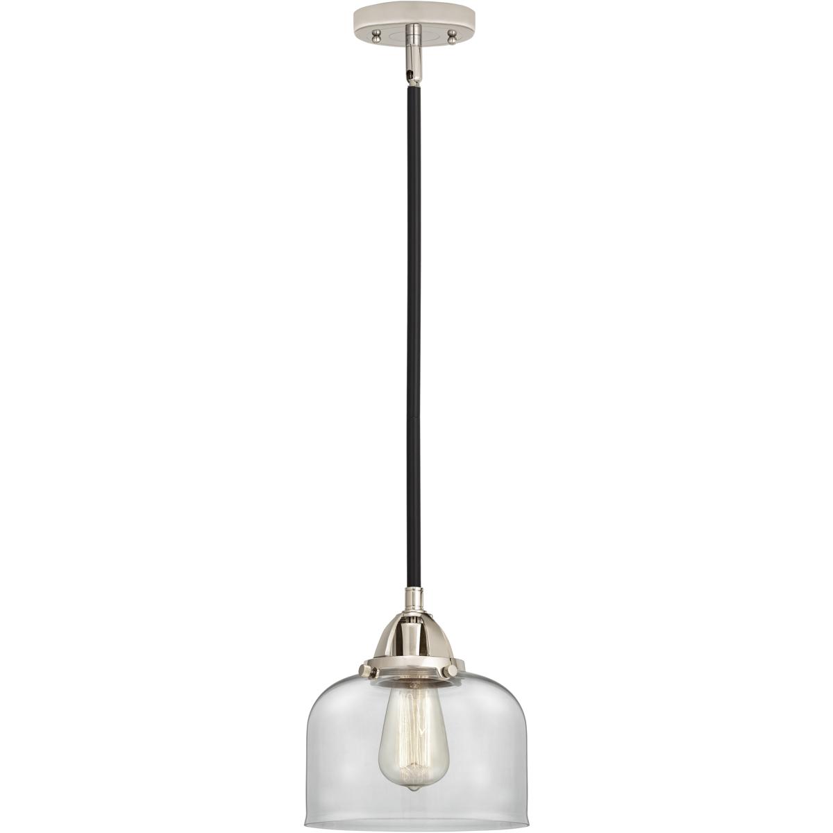 Innovations Lighting 288-1S-BPN-G72 Nouveau 2 Bell 1 Light 8 inch Black Polished Nickel Mini Pendant Ceiling Light in Incandescent, Clear