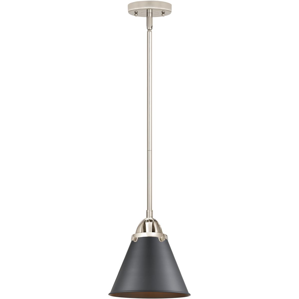 Innovations Lighting 288-1S-PN-M13-BK Nouveau 2 Appalachian 1 Light 8 inch Polished Nickel Mini Pendant Ceiling Light in Incandescent, Matte Black
