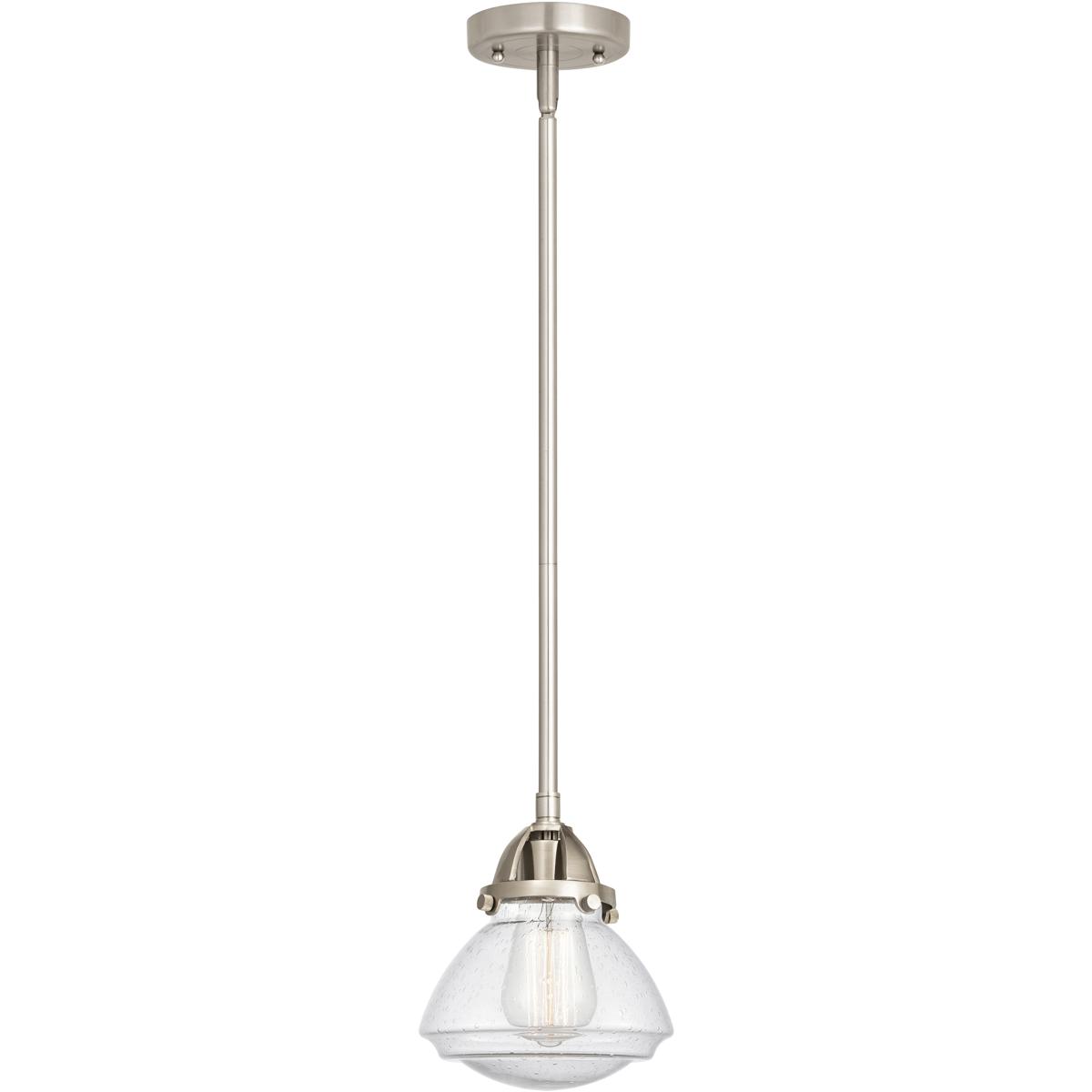 Innovations Lighting 288-1S-SN-G324 Nouveau 2 Olean 1 Light 6.75 inch Brushed Satin Nickel Mini Pendant Ceiling Light in Incandescent, Seedy