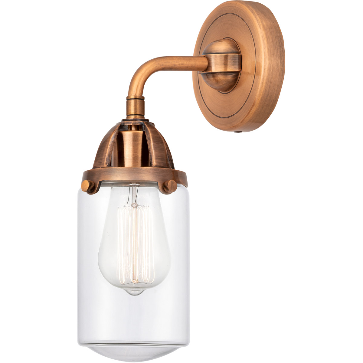 Innovations Lighting 288-1W-AC-G312 Nouveau 2 Dover 1 Light 5 inch Antique Copper Sconce Wall Light in Clear Glass