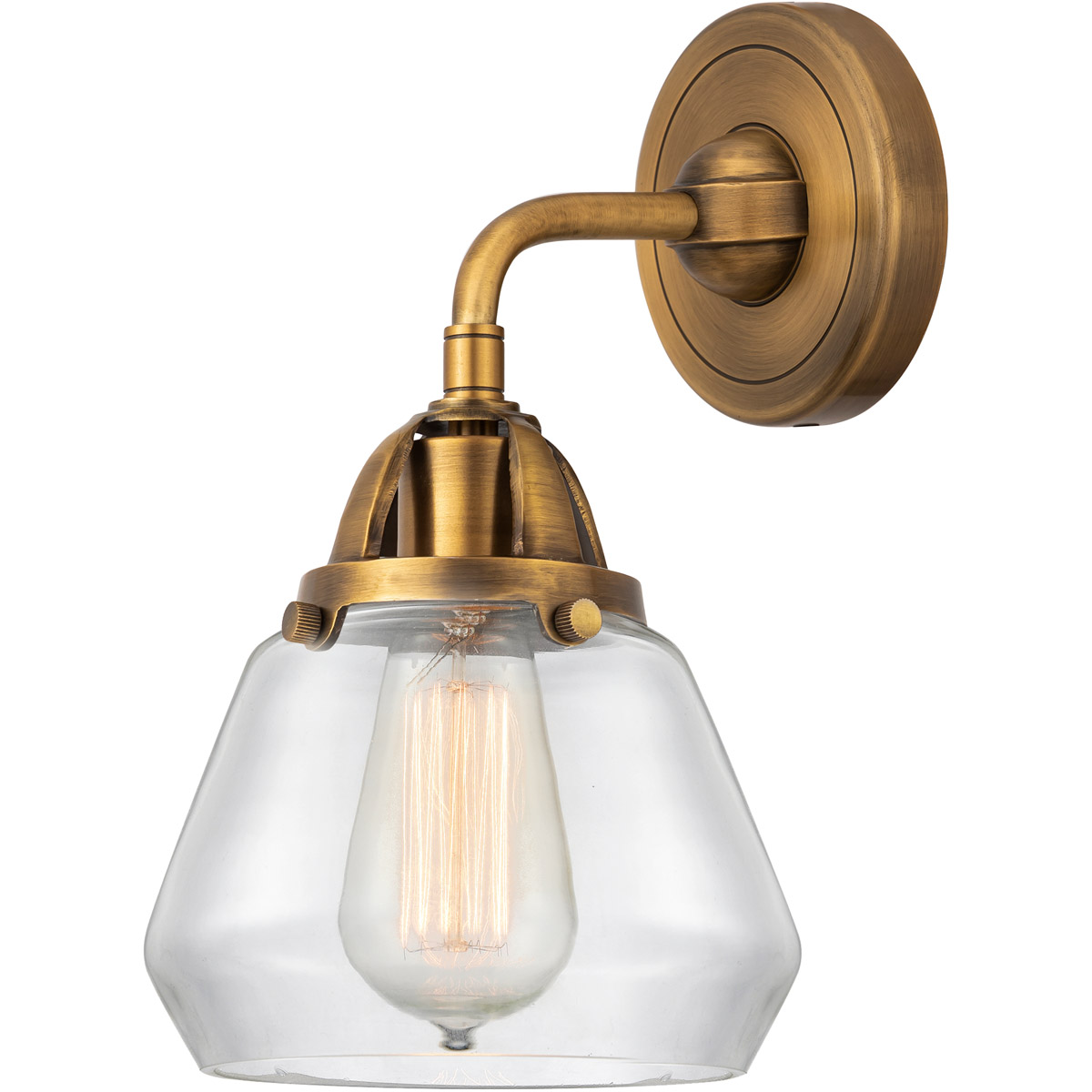 Innovations Lighting 288-1W-BB-G172 Nouveau 2 Fulton 1 Light 7 inch Brushed Brass Sconce Wall Light in Clear Glass