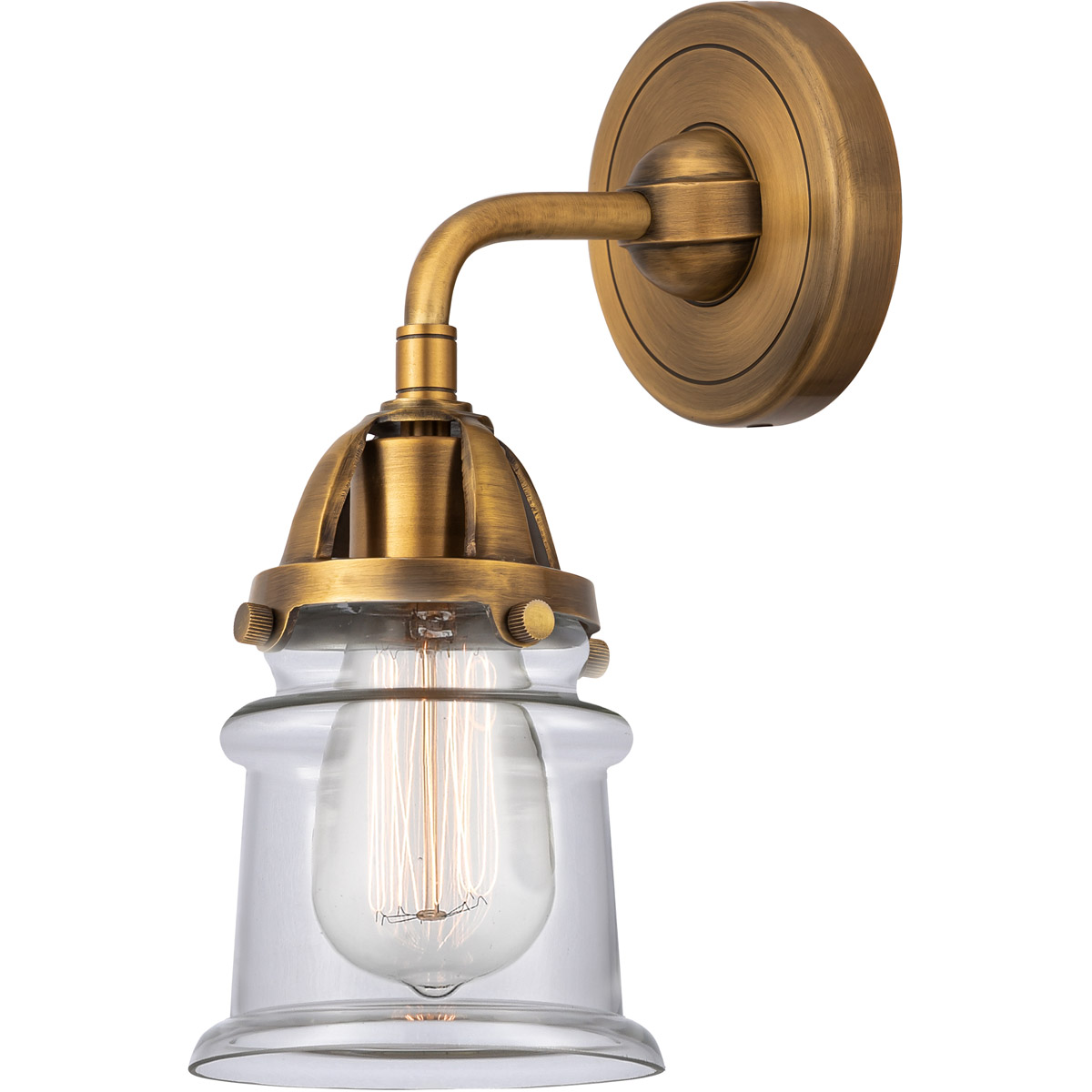 Innovations Lighting 288-1W-BB-G182S-LED Nouveau 2 Small Canton LED 5.25 inch Brushed Brass Sconce Wall Light in Clear Glass