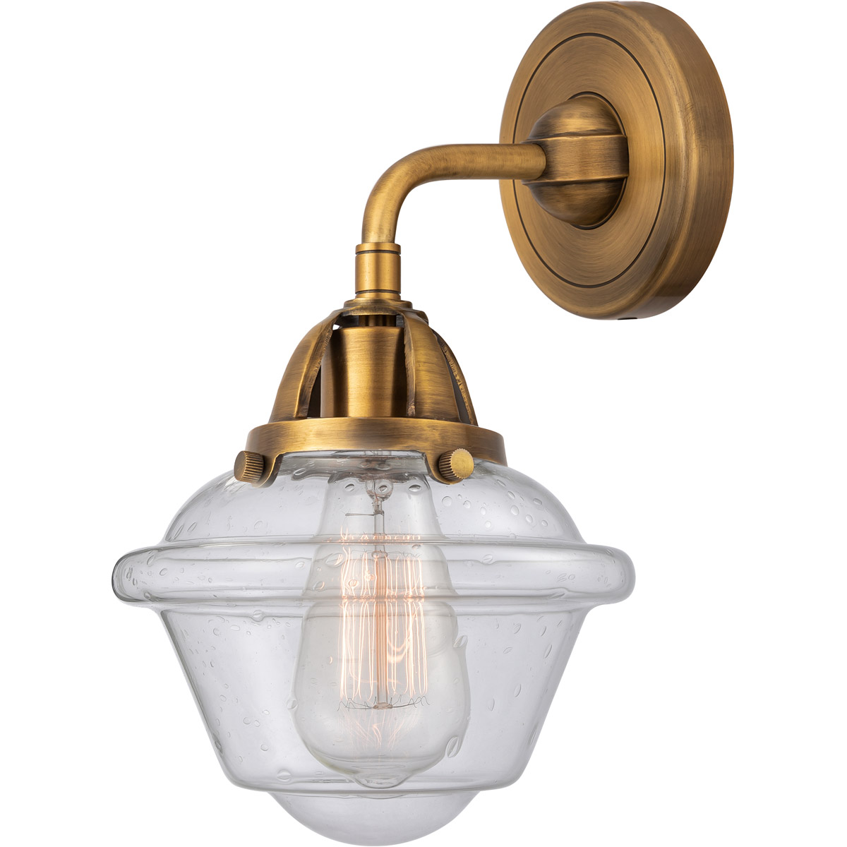 Innovations Lighting 288-1W-BB-G534-LED Nouveau 2 Small Oxford LED 7.5 inch Brushed Brass Sconce Wall Light in Seedy Glass