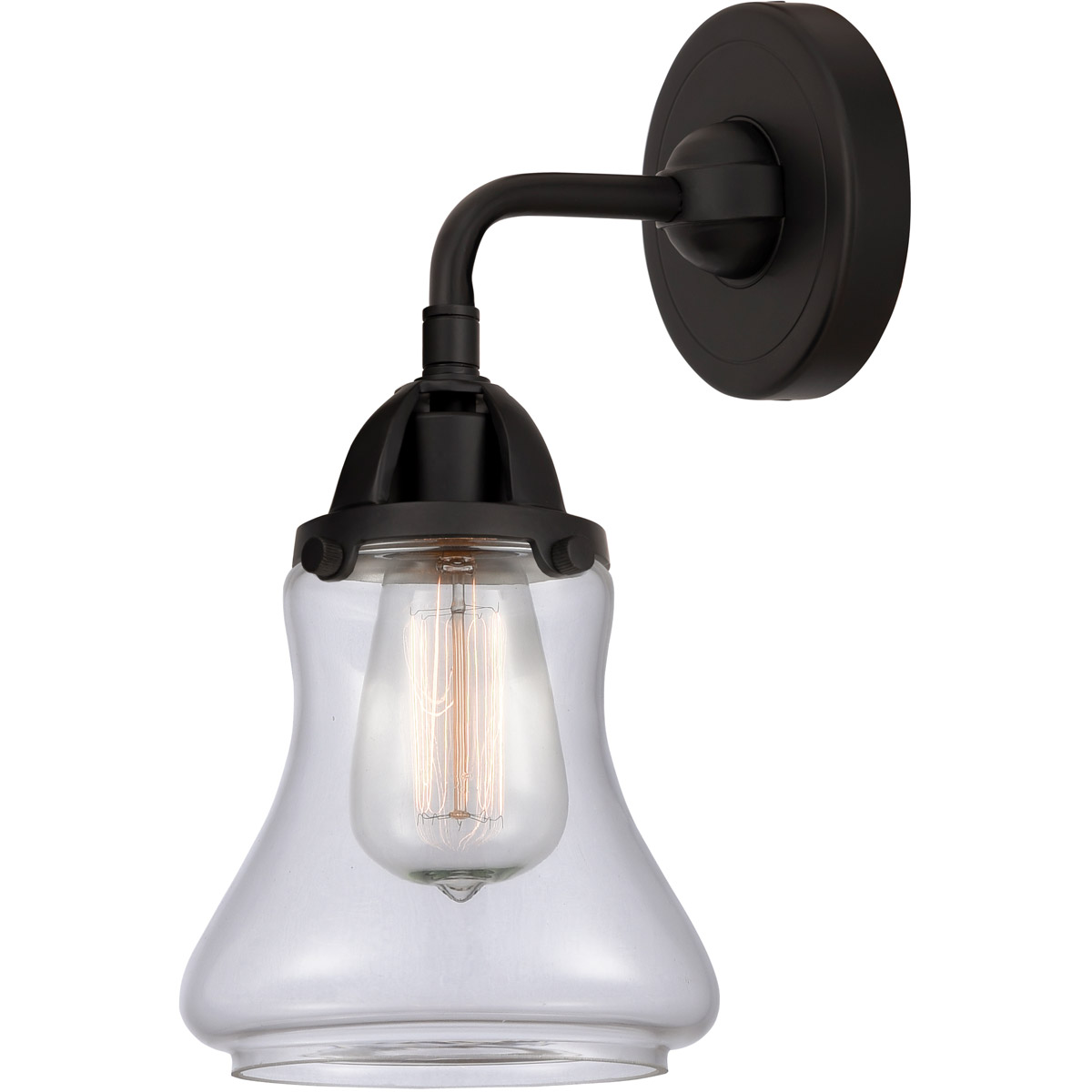 Innovations Lighting 288-1W-BK-G192 Nouveau 2 Bellmont 1 Light 6 inch Matte Black Sconce Wall Light in Clear Glass