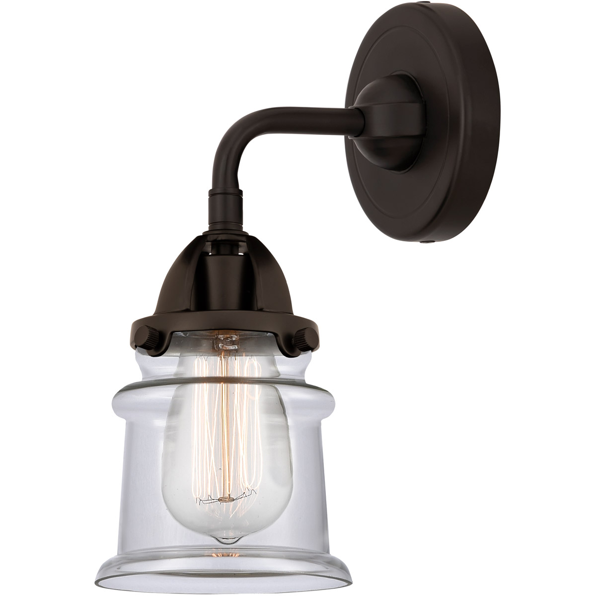 Innovations Lighting 288-1W-OB-G182S-LED Nouveau 2 Small Canton LED 5.25 inch Oil Rubbed Bronze Sconce Wall Light in Clear Glass