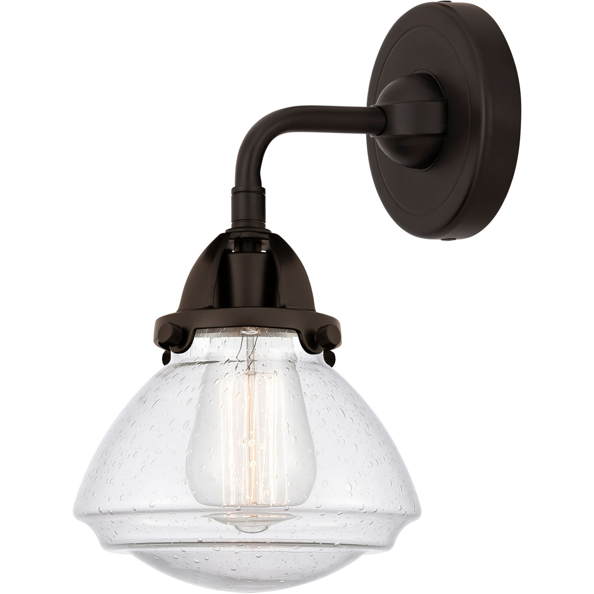 Innovations Lighting 288-1W-OB-G324 Nouveau 2 Olean 1 Light 6.75 inch Oil Rubbed Bronze Sconce Wall Light in Seedy Glass